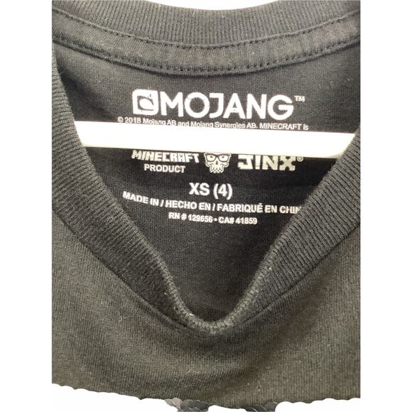 Mojang Black Multicolored Sequined Minecraft T-Shirt Kid's Youth Size XS/4 - Picture 6 of 6